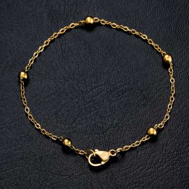 3mm Interval Beads Bracelet in Gold