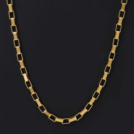 5mm Rectangle Link Chain in Gold