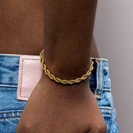 Women's 5mm Rope Bracelet in Gold