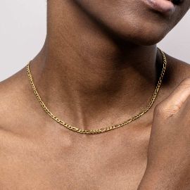 Women's 3mm Figaro Chain in Gold