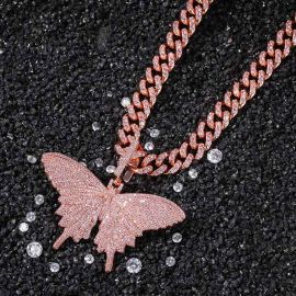 Pink Butterfly Pendant with 8mm 20