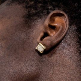 Micro Diamond Paved Stud Earring