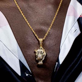 The Walking Tiger Pendant in Gold