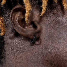 Stainless Steel Hoop Earrings in Black Gold