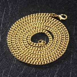 3mm Cuban Chain Set in Gold