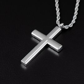 Cylinder Stainless Steel Cross Pendant