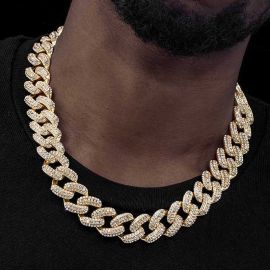 20mm Iced Miami Cuban Chain in Gold
