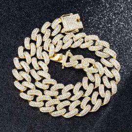 20mm Iced Miami Cuban Chain in Gold