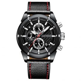 Casual Business Leather Strap Luminous Watch with Date
