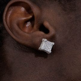Iced Paved  Diamond Stud Earring