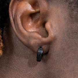 Titanium Steel Frosted Hoop Earrings