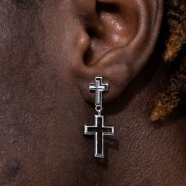 Double Hollow Cross Earrings