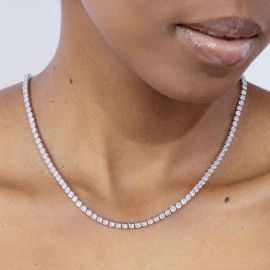 Women's 3mm Crystal Tennis Chain in White Gold