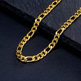 Women's 5mm Figaro Necklace in Gold