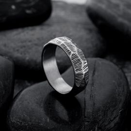 Hammered Viking Stainless Steel Ring
