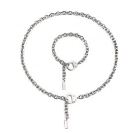Adjustable Handcuff Cable Chain Neckalce Set