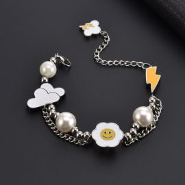 Smile Flower and Clouds Lightning Charm Pearl Bracelet