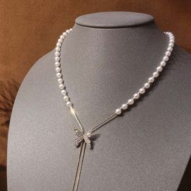 Pearl Butterfly Tassel Long Adjustable Necklace