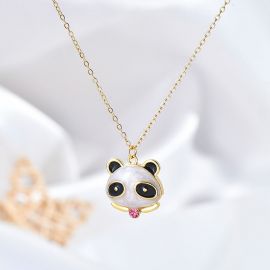Sterling Silver Mascot Panda Necklace