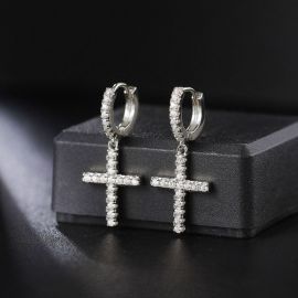 Iced Cross Earrings Charm