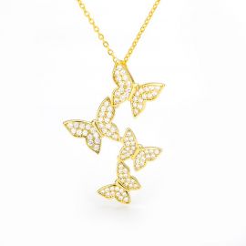 Flying Butterfly Necklace in Gold