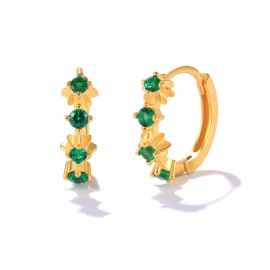 Emerald Green Mini Hoop Earrings