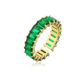 Emerald Cut Cubic Zirconia Open Ring