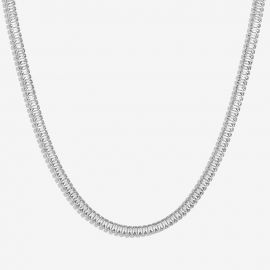 Iced Baguette Cut Tennis Chain Necklace in White Gold