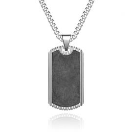 Stainless Steel Carbon Fibre Dog Tag Pendant