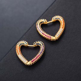 Micro Pave Colourful Heart Earrings