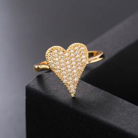 Iced Heart Open Ring