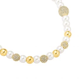 Fashion Gold Beads Pearl Necklace