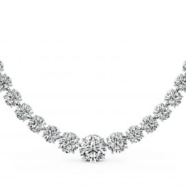 Women's Luxury Round Cut Necklace in White Gold
