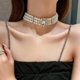 Multilayer Pearls Choker Necklace