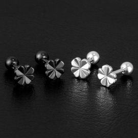 Four Leaf Clover Stainless Steel Stud Earrings