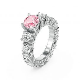 2.0 CT Pink Stone Ring in White Gold