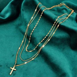 Multilayer Cross Pendant Necklace