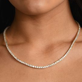 Women's 3mm Crystal Tennis Chain in Gold