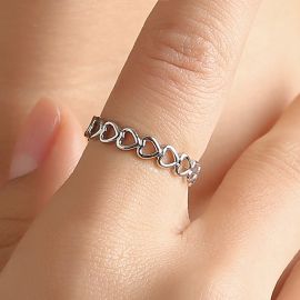 Hollowed-out Heart Shape Open Ring