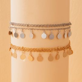 Round Charm Layered Anklet