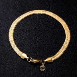 Women's 6mm Herringbone Bracelet in Gold