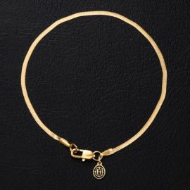 Women's 2mm Herringbone Bracelet in Gold