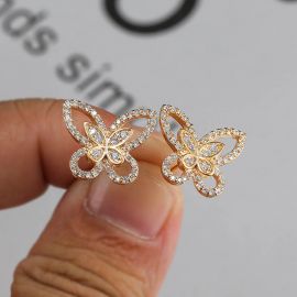 Iced Butterfly Stud Earrings