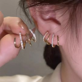 Triple Twist Stud Earrings