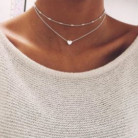 Simple Heart Layered Necklace