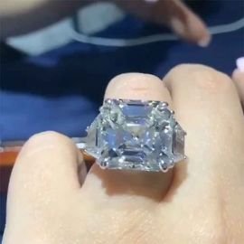 3.5CT Asscher Cut Engagement Ring