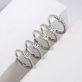 Iced Initial Letters Open Ring