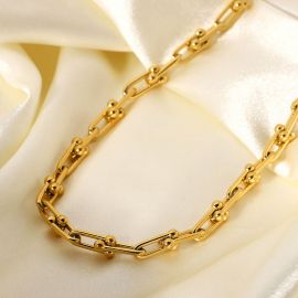 Gold Horseshoe Chain Necklace
