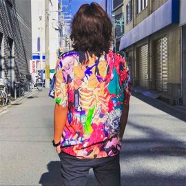 Men's-Fashion graffiti Hawaiian Casual Floral Shirt