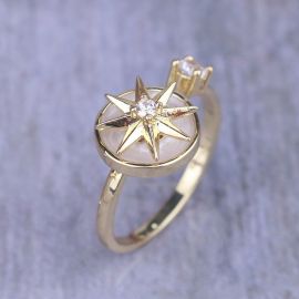 Eight-pointed Star Fidget Spinner Ring